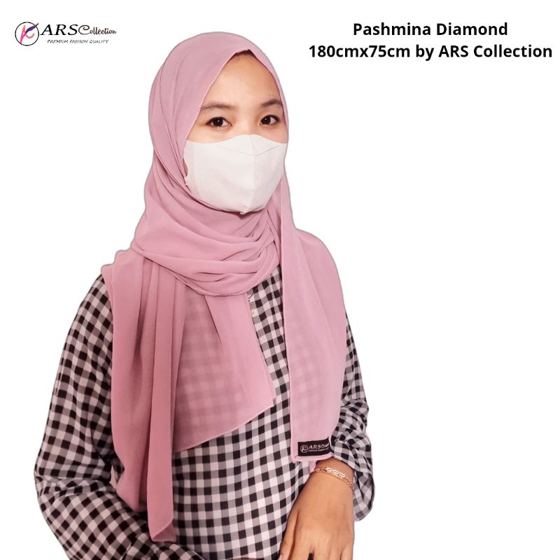 PASHMINA DIAMOND PANJANG 180 x 73 cm HIJAB KUALITAS PREMIUM