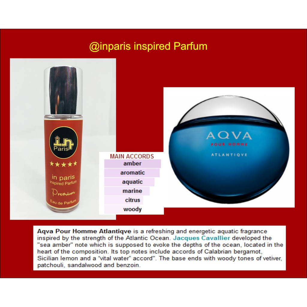 in Paris Parfum inspired BULGARI AQUA ATLANTIQUE