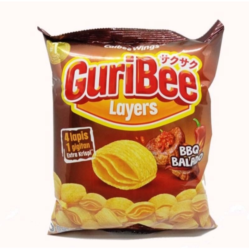 

GuriBee Layers 68gr BBQ Balado - snack calbee wings