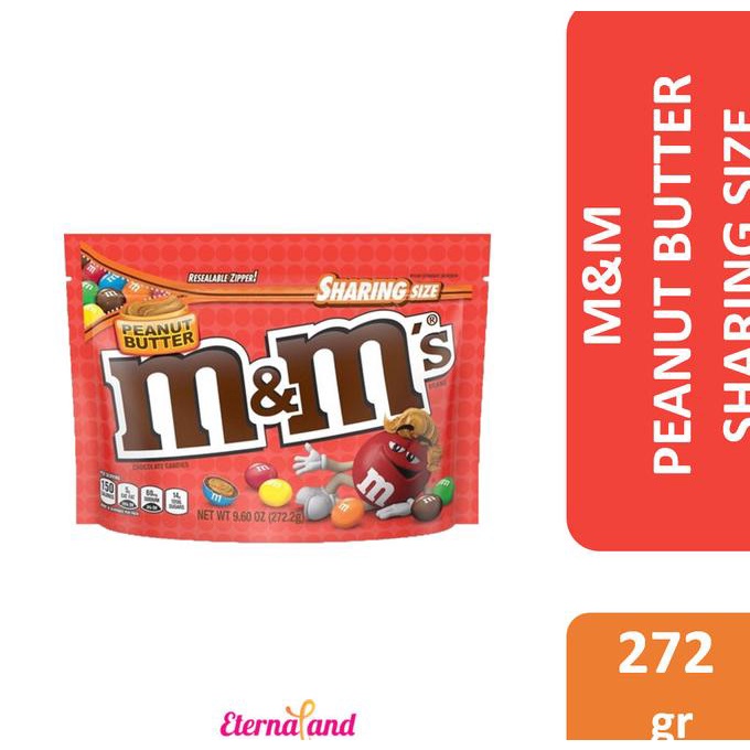 

M&M Peanut Butter Sharing Size - Permen Cokelat Rasa Kacang Selai