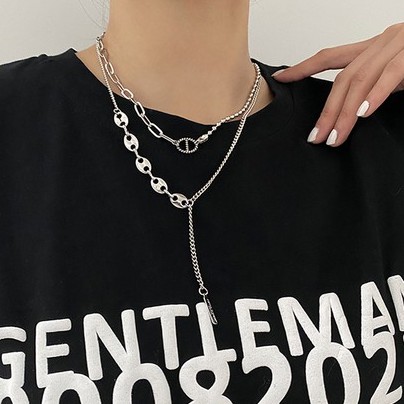 Double Necklace Accessories Hip Hop Personality Clavicle Chain Fashion Trend