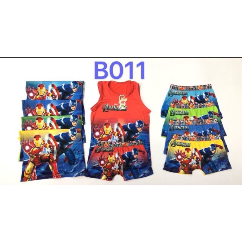 T5561 - SETELAN ANAK COWOK - Kaos Dalam Singlet Anak &amp; 1 pcs Celana Dalam Anak Boxer