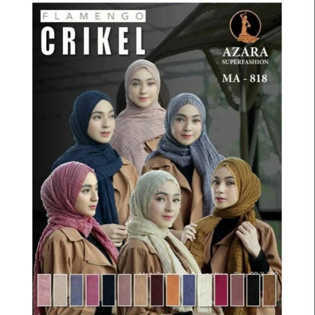 PASHMINA- PASHMINA FLAMENCO CRINKLE BY AZARA/ HIJAB PREMIUM -PASHMINA.