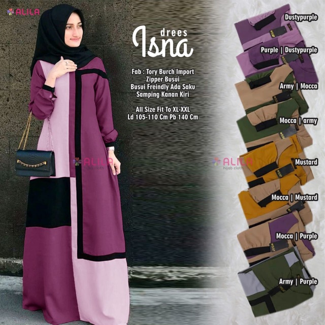 Isna Dress Dres Gamis Original Alila