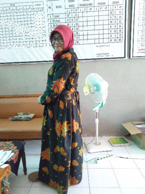 Batik Couple Gamis Kemeja Motif Kubis Hitam Baju Seragam Alkhalis