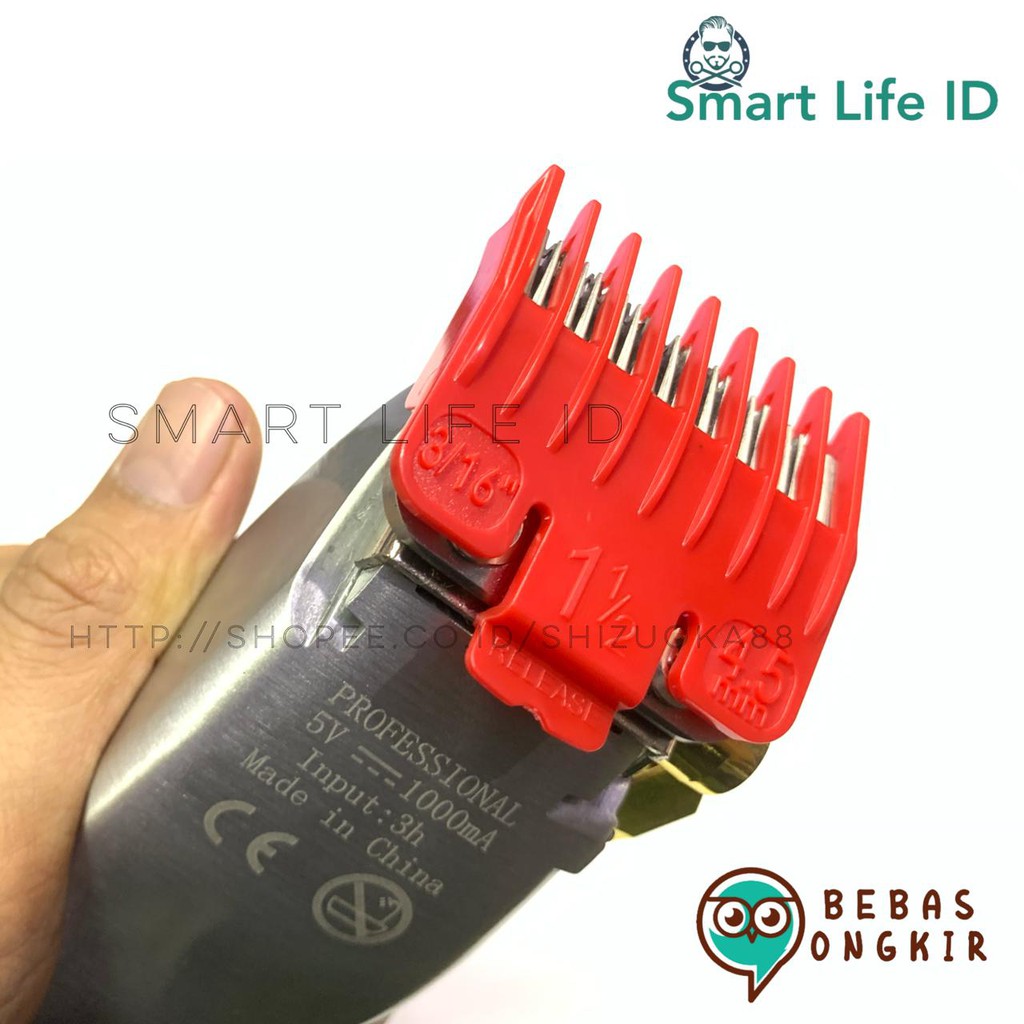 Sepatu Alat Cukur Rambut Clipper Super Taper Kemei Isi 2pcs Ukuran  Cukuran 1,5 &amp; 4,5 mm Comb