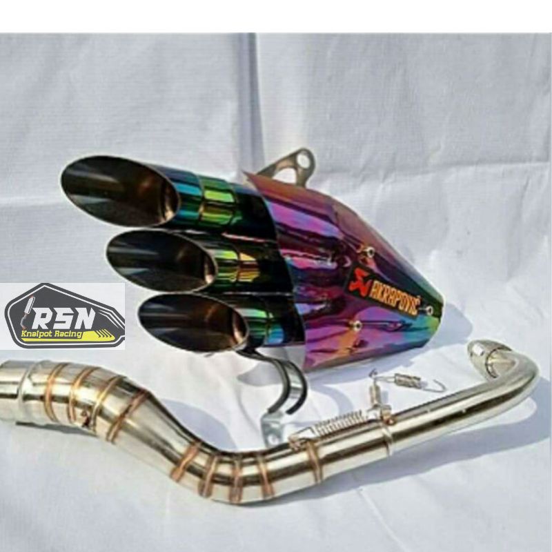 Knalpot Akrapovic Cabang 3 Pelangi NMAX AEROX PCX ADV XABRE CB BYSON VIXION GSX CBR R15