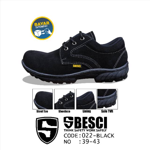 Sepatu Safety Pria Ujung Besi SBESCI Type 022 Low Model