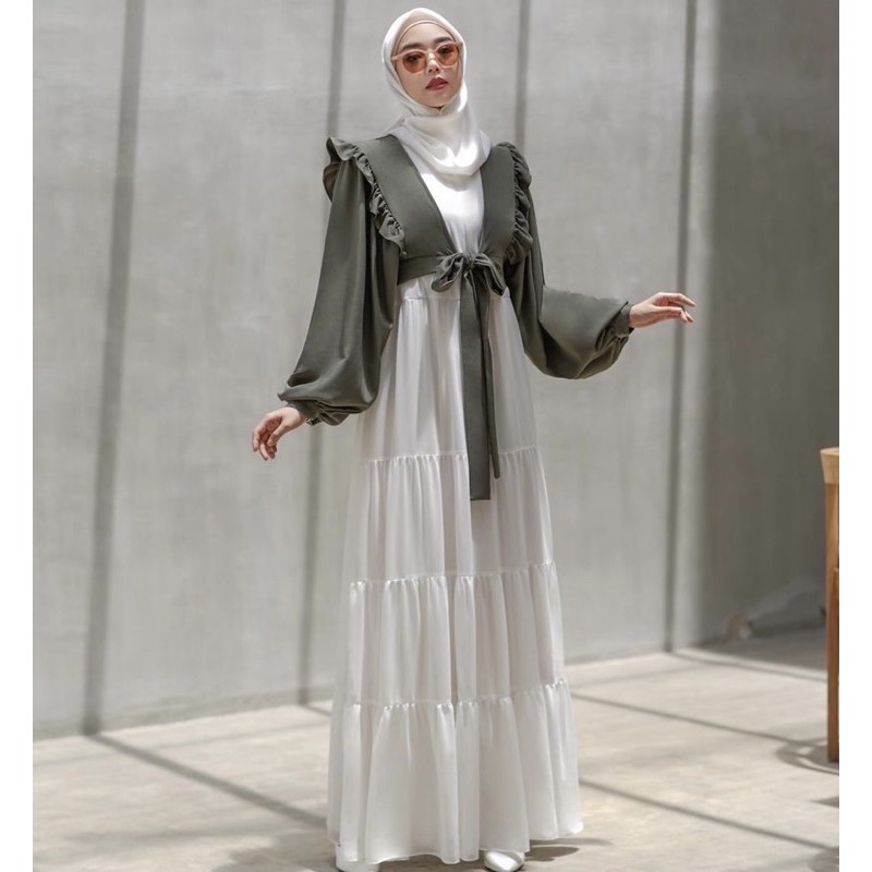 Ambrosia Set moss green SIZE L corliss.ind SALE gamis dress muslim set