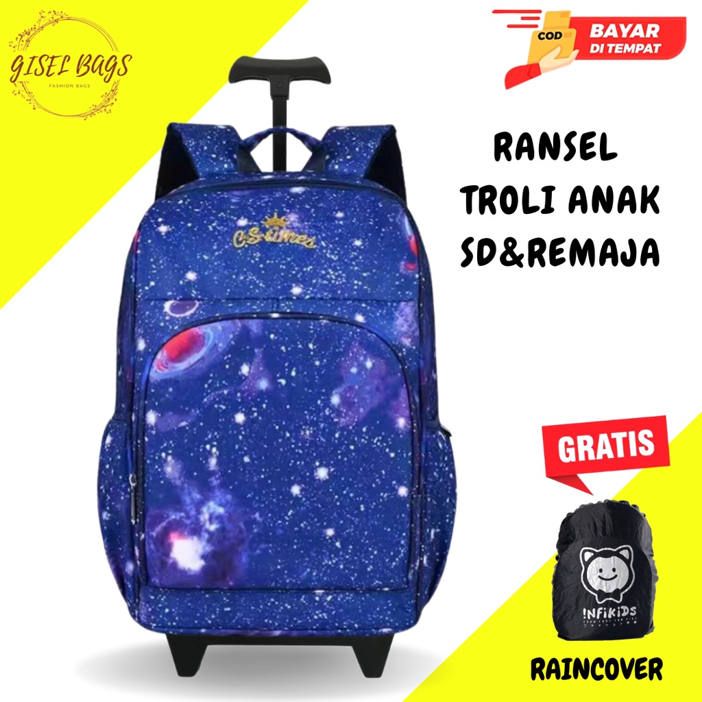 GB-Tas ransel troli anak perempuan SD dan Remaja tas ransel anak koper anak perempuan tas ransel troli anak import tas ransel anak terbaru