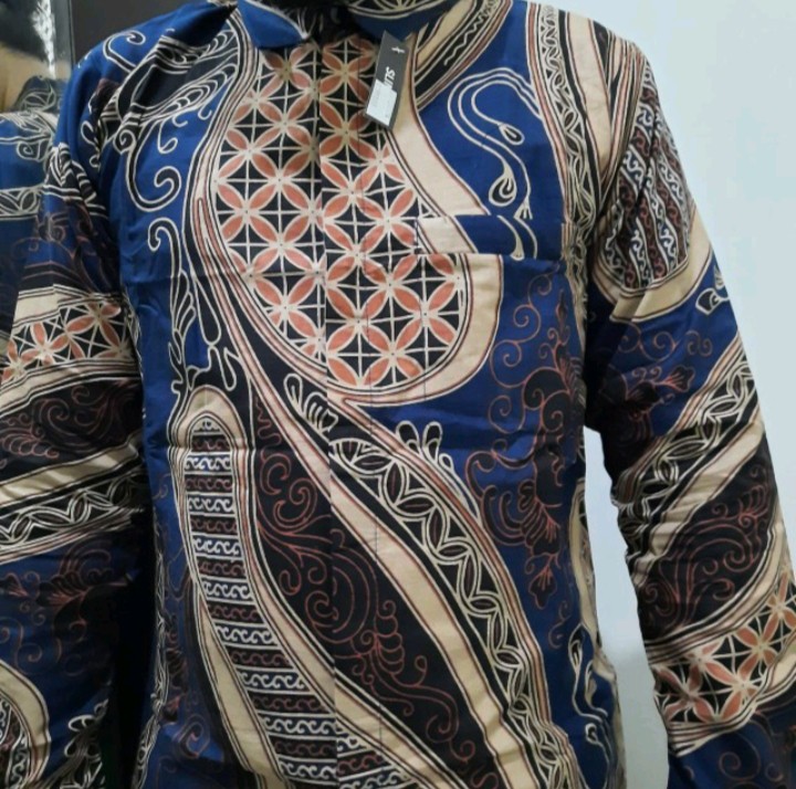 Kemeja Batik Lengan Panjang Slimfit Batik Pria Kemeja Formal Motif Manggar