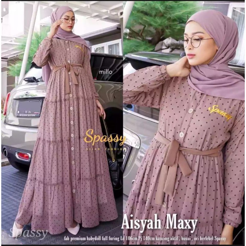 gamis motif polkadot