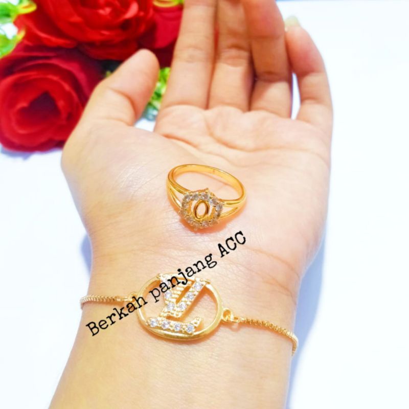 SET GELANG+CINCIN SUPER ELEGAN PERHIASAN ANTI KARAT&amp;ANTI LUNTUR