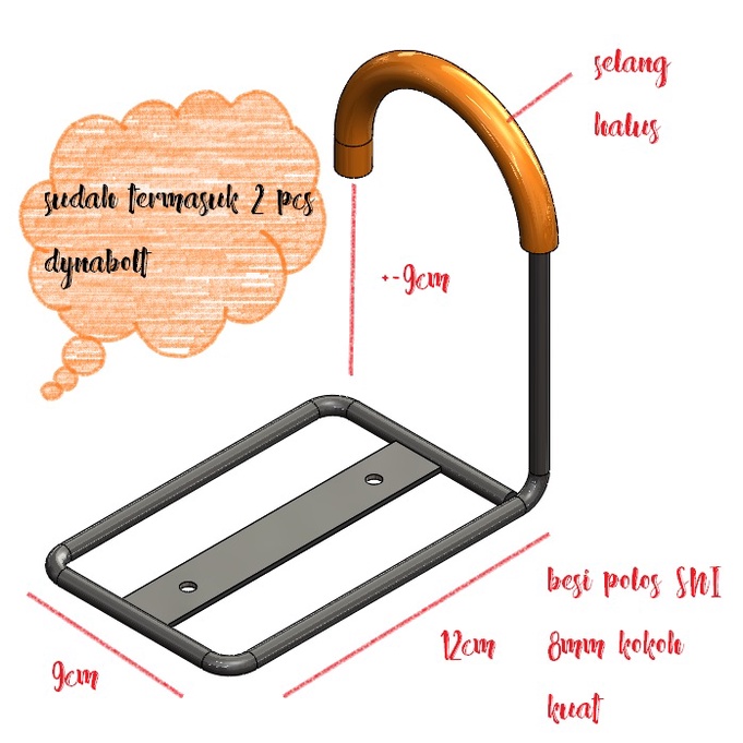 gantungan sepeda dinding model cantol di roda