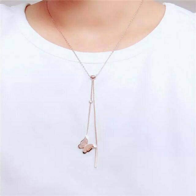GG kalung Juntai Kupu kupu Titanium#KL