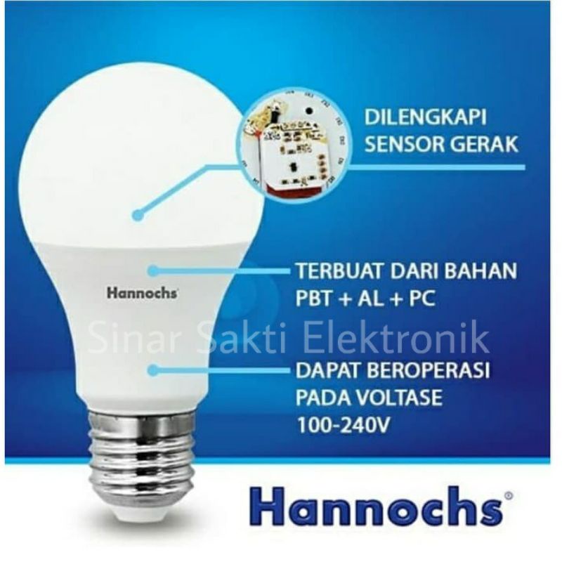 Lampu Led Sensor Gerak Hannochs Motion Sensor 9W 13W 9 Watt 13 Watt