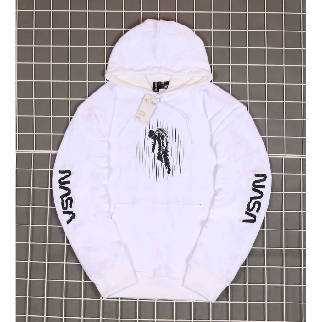 Jaket Hoodie H AND M NASA HAND LIST – White Edition Trendy Casual Unisex Good Brand Quality Stylish