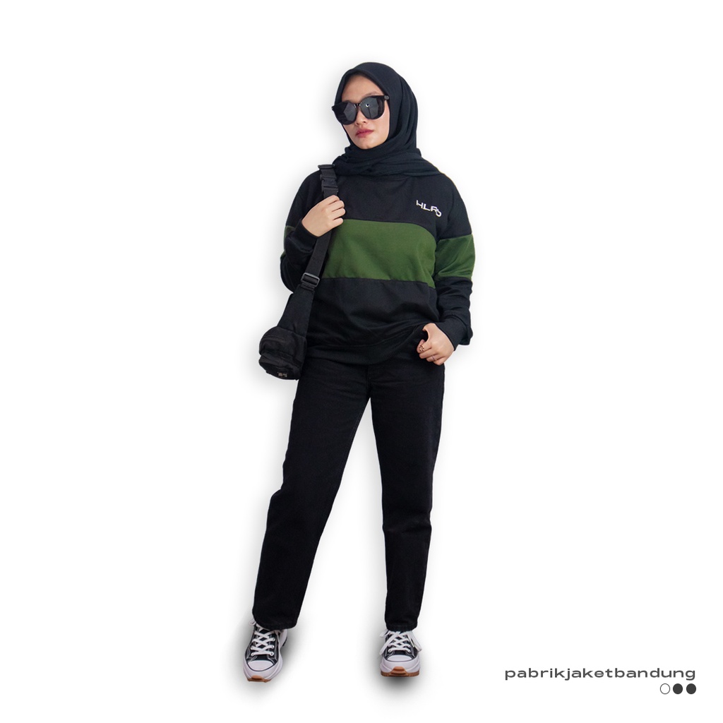 Holyrider Sweatshirt Stripe Shinju Olive II Sweatshirt Stripe Fashionable