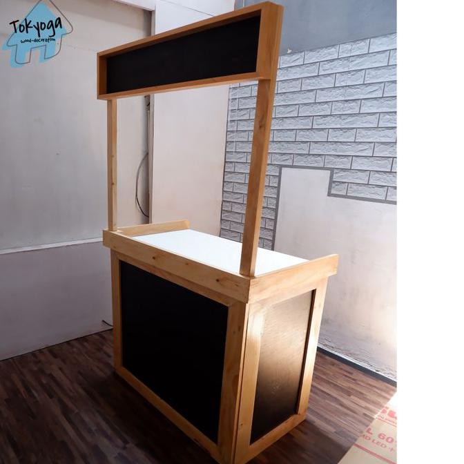 booth jualan minimalis/stand jati belanda mini portable TERLARIS