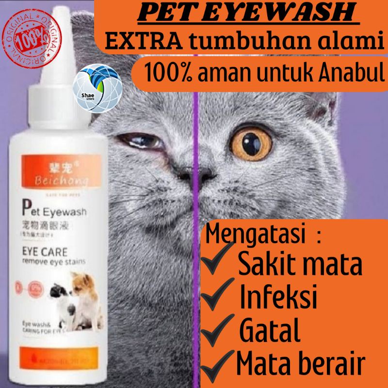 Obat Tetes Mata Kucing Anjing Eye Cleaner Pet Eyewash 120 obat Iritasi Mata BerAir Membuat Mata lebih jernih Dan Bersinar