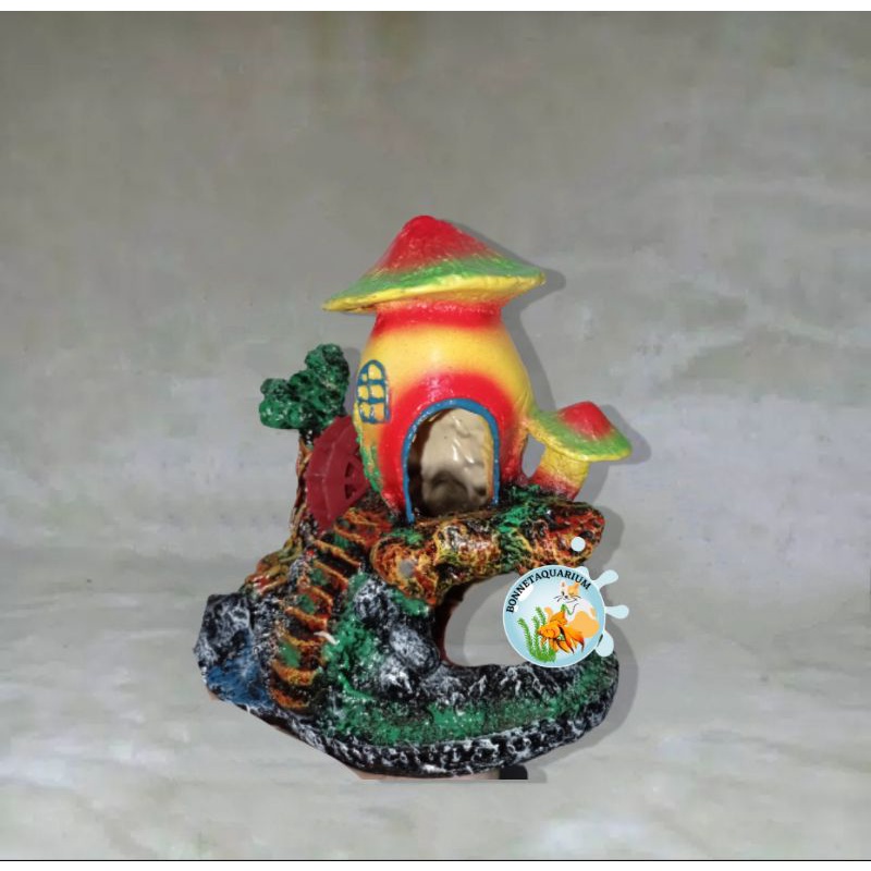 MAINAN HIAS AQUARIUM FIBER JAMUR BESAR KINCIR