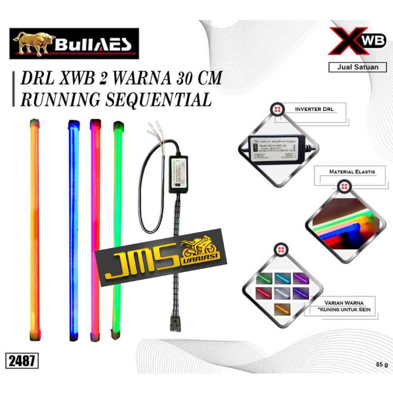 lampu alis led dlr 30cm xbw bull aes grade A warna merah biru putih ungu plus sen running mio beat vario pcx nmax aerox