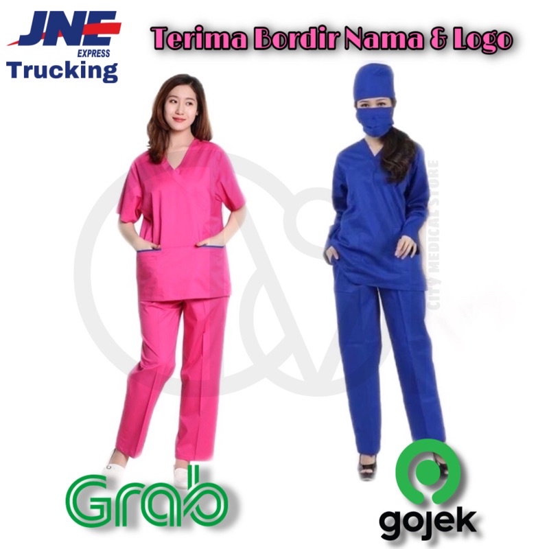 OKA Baju Seragam Ok Operasi Kamar Petugas Medis/Baju Jaga/Bahan American Drill/Bisa Bordir