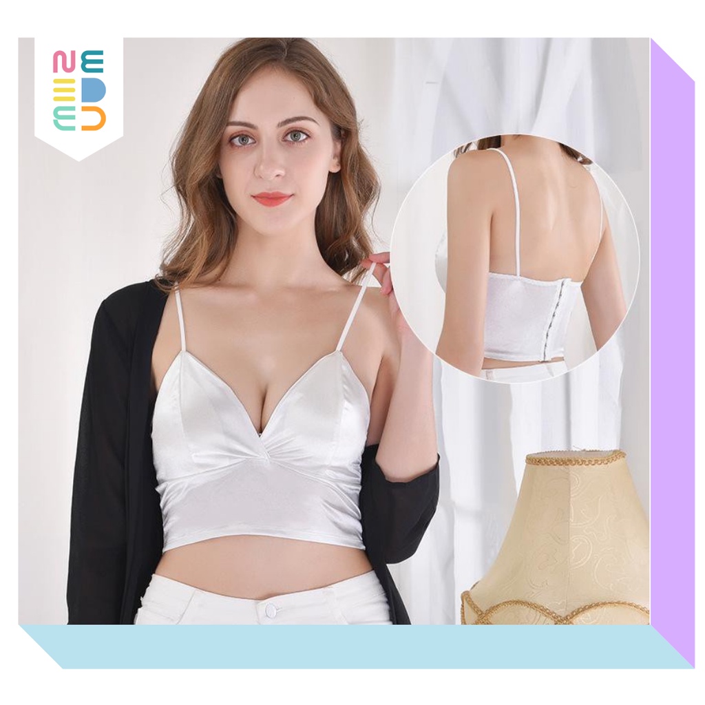 NEEDED.ID JKT | SILK CROP TOP BH / Bra Fashion Wanita Import Pakaian Dalam Bra Bahan Satin Stylish Tanktop