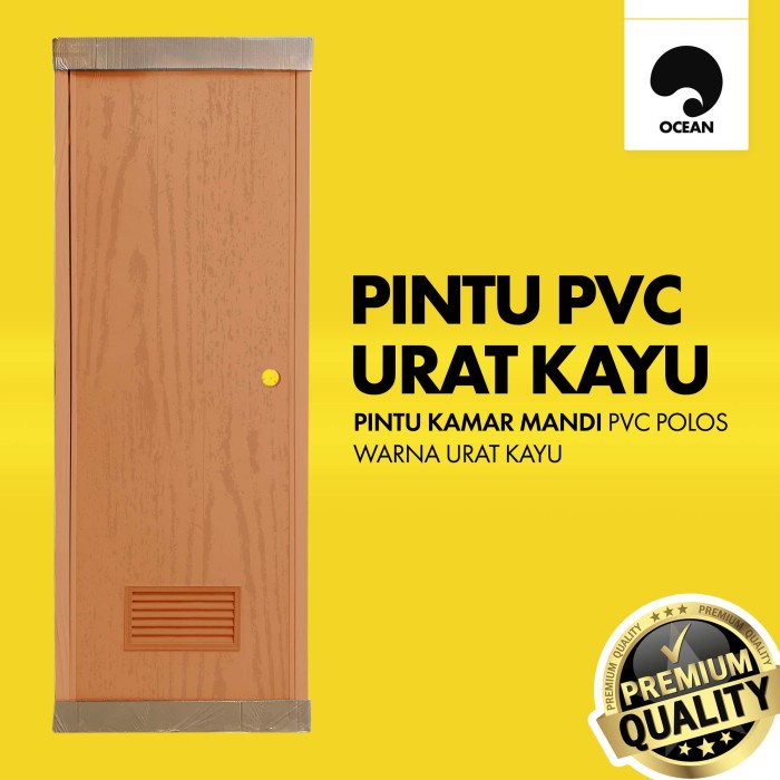 Pintu Pvc - Pintu Kamar Mandi / Pintu Pvc Urat Kayu 1 Set - Ocean