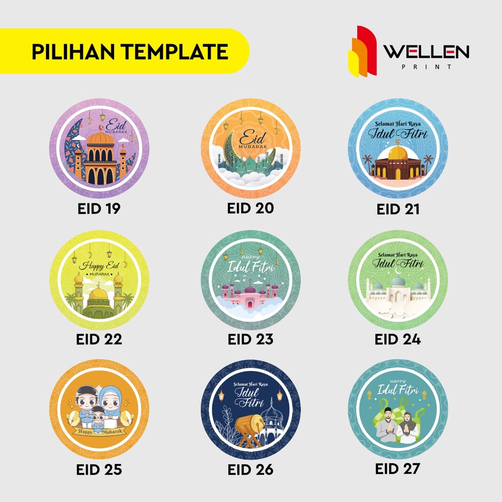 WELLEN PRINT - Cetak Sticker stoples hampers idul fitri / Print Stiker bulat custom parcel gift kado ucapan lebaran-1