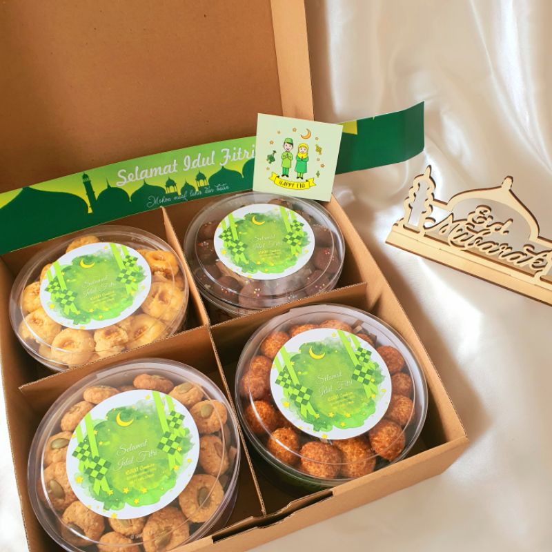Hamper Lebaran Custom Box Kue Kering 500gr isi 4 - KUKKI