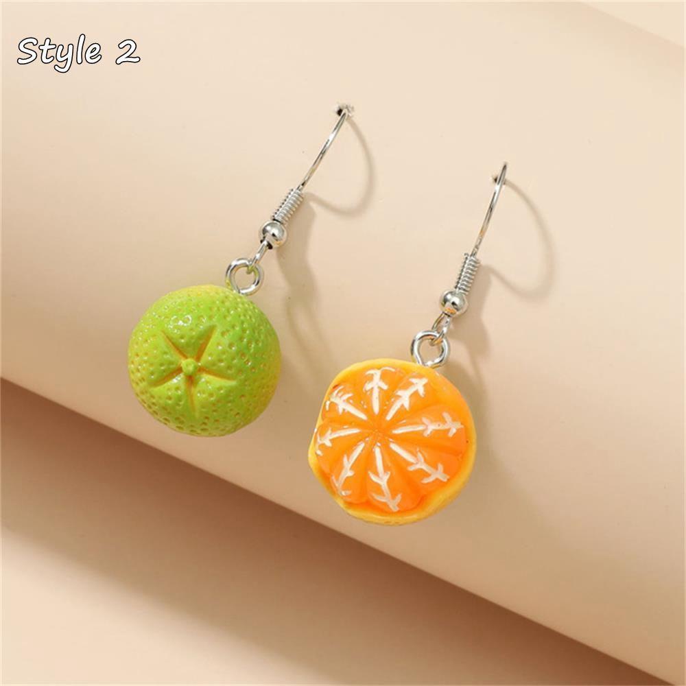 Top Orange Anting Lucu Untuk Wanita Gadis Akrilik Menjuntai Kait Stud