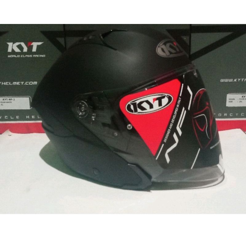 HELM KYT NFJ HITAM DOFF DOBEL VISOR