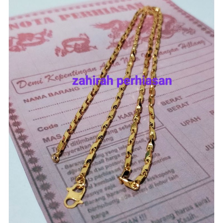 KALUNG WANITA MOTIF PADI EMAS 24K PANJANG 60-45 ANTI LUNTUR ANTI KARAT