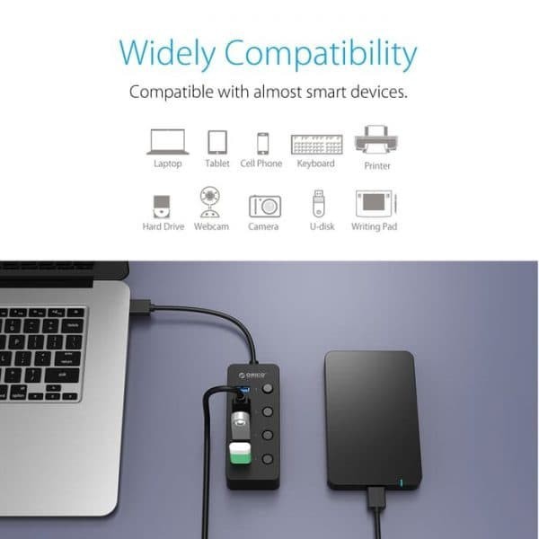 Usb hub 3.0 orico 4 port on off switch 5Gbps w9ph4 - Terminal usb3.0 saklar 4 slot