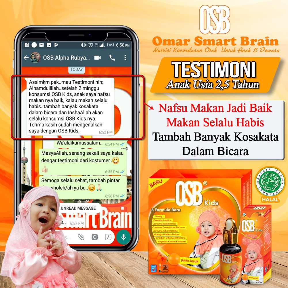 OSB Kids Original Vitamin Otak Anak OSB Omar Smart Brain Cair Atau Sirup 100 % Produk Asli