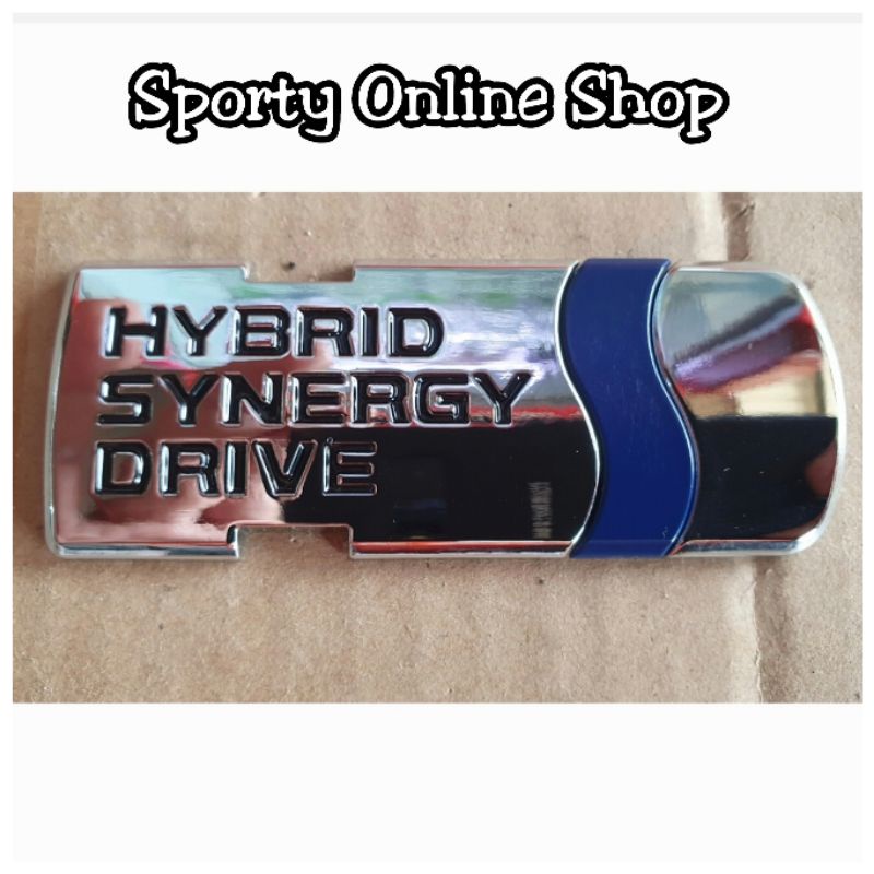 Emblem Hybrid Synergy Drive Bahan Plat Besi