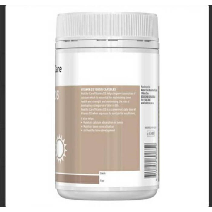 Healthy Care Vitamin D3 1000IU - 250 Capsule