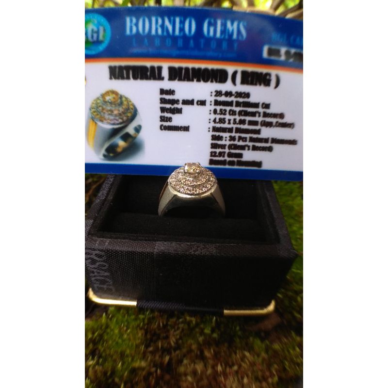 Cincin pria full berlian light brown eropa luster bling² semua