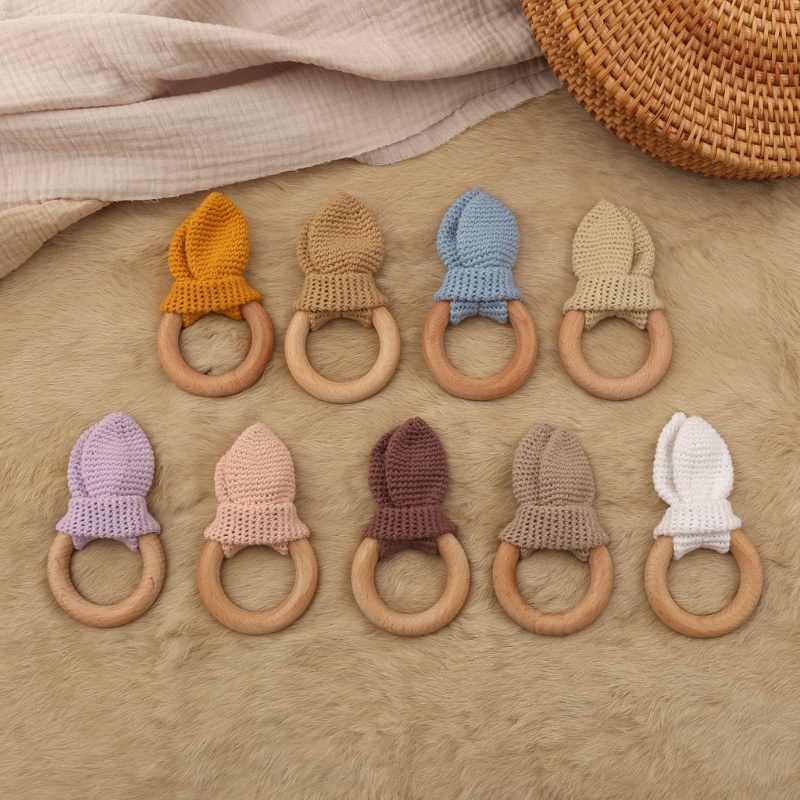 Mary Mainan Teether Bayi Bentuk Kelinci Bahan Kayu BPA Free