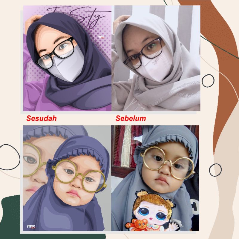 JASA EDIT FOTO KARTUN KARIKATUR | VEKTOR WAJAH | ILUSTRASI WAJAH