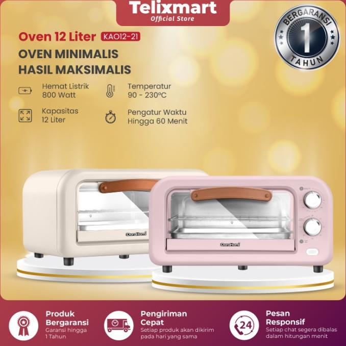 DORAHOMI Oven Listrik Low Watt Electric Open Kue alat panggang 12Liter