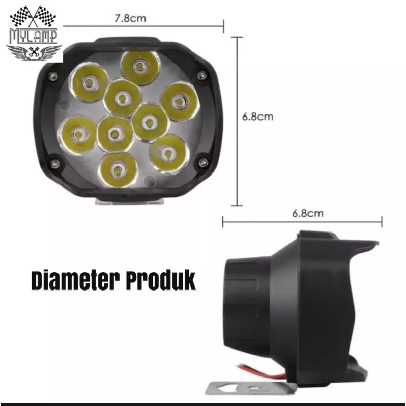 lampu led 9 mata lampu sorot terang