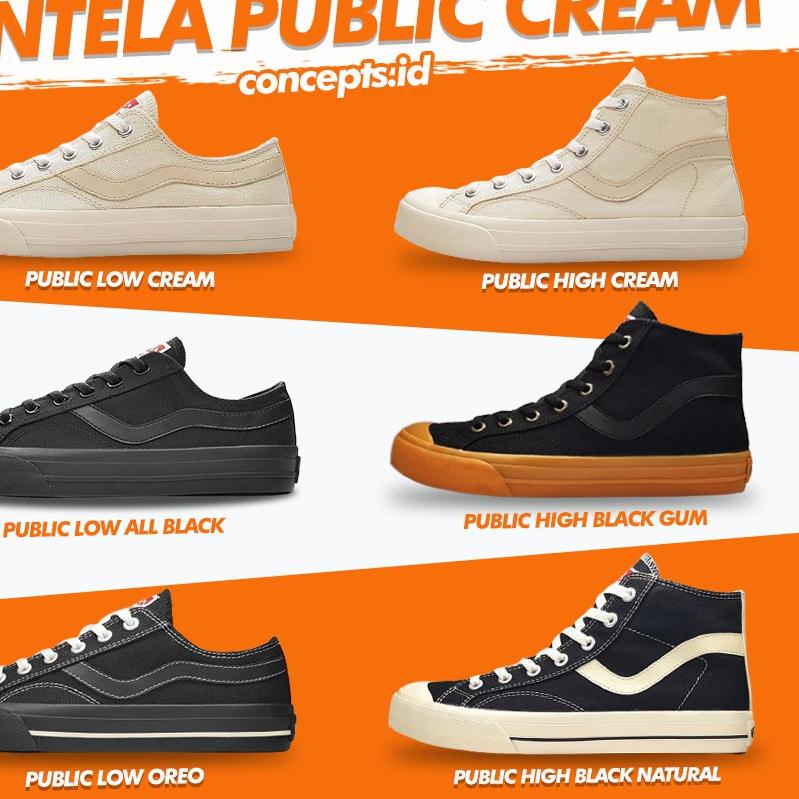 12.12.SALE Gand VENTELA PUBLIC HIGH / LOW BLACK NATURAL GUM HI / LO CREAM / ALLBLACK ALL NEW COLOR V