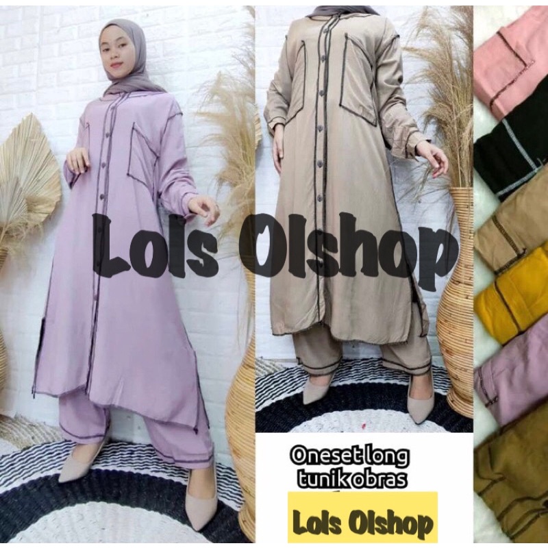SET LONG TUNIK JUMBO SHAKILA LD 125 POLOS JAHIT TERBALIK BOBAL / SETCEL SHAKILA POLOS PREMIUM / ONE 