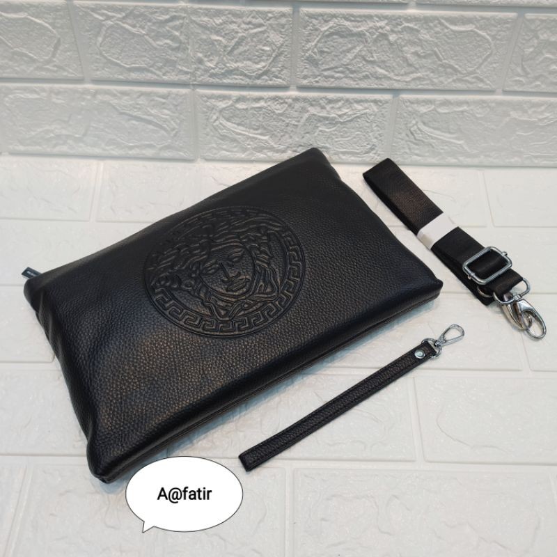 Clutch bag / Tas selempang fashion pria dan wanita Versace Kulit Asli