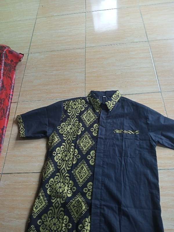 Kemeja Batik Kombinasi Bakung