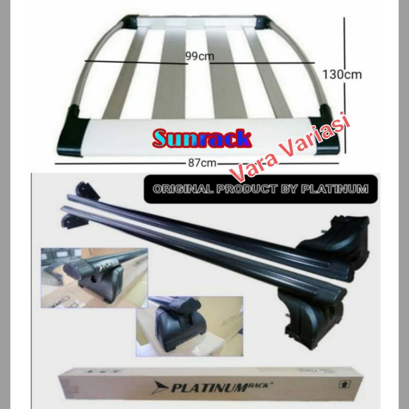 PAKET RACK BAGASI ATAS SUNRACK + KAKI RAK JEPIT ROOFRAIL PLATINUM MOBIL ALL NEW TERIOS
