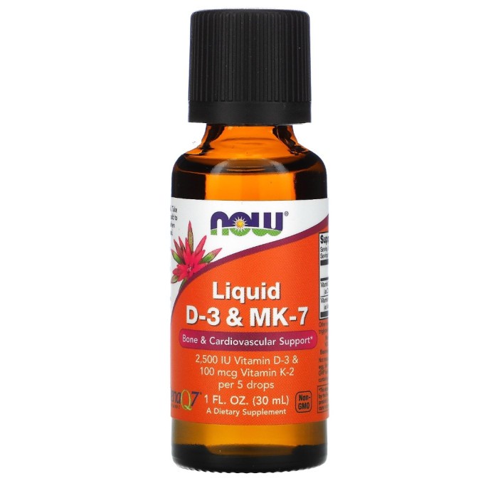Now Foods Vitamin Liquid D3 D-3 & MK7 MK 7 30 ml