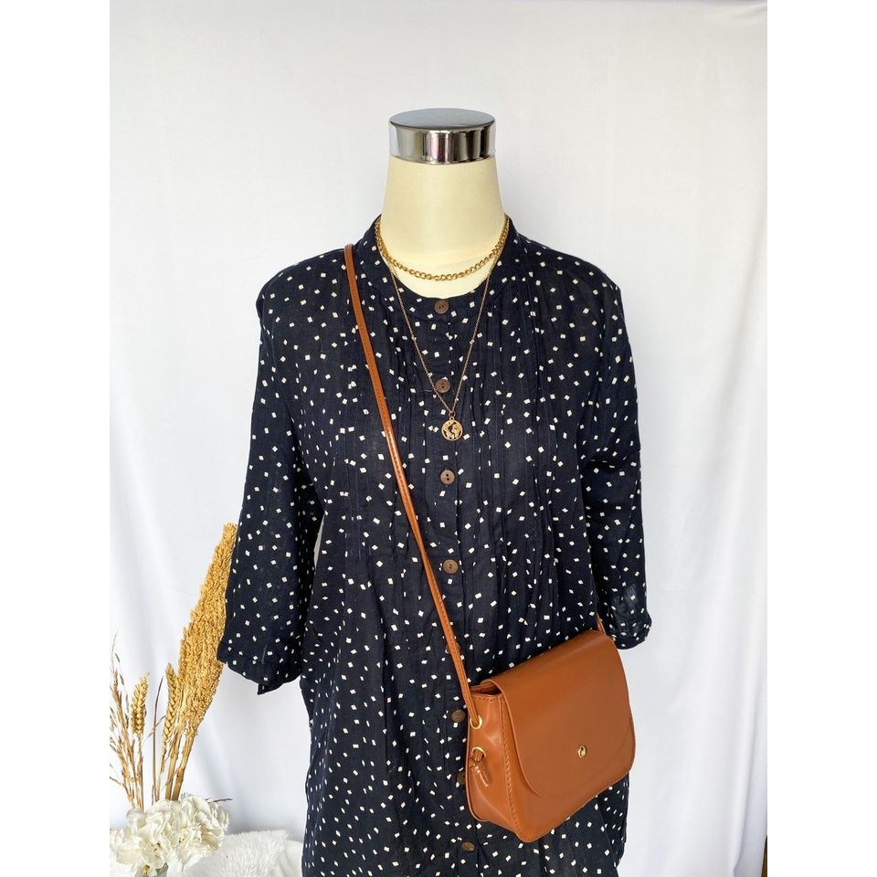 Navy Blue Tunik Polkadot